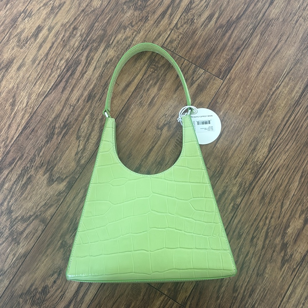 STAUD Rey Croc Embossed Leather Shoulder Bag NWT - Picture 5 of 7